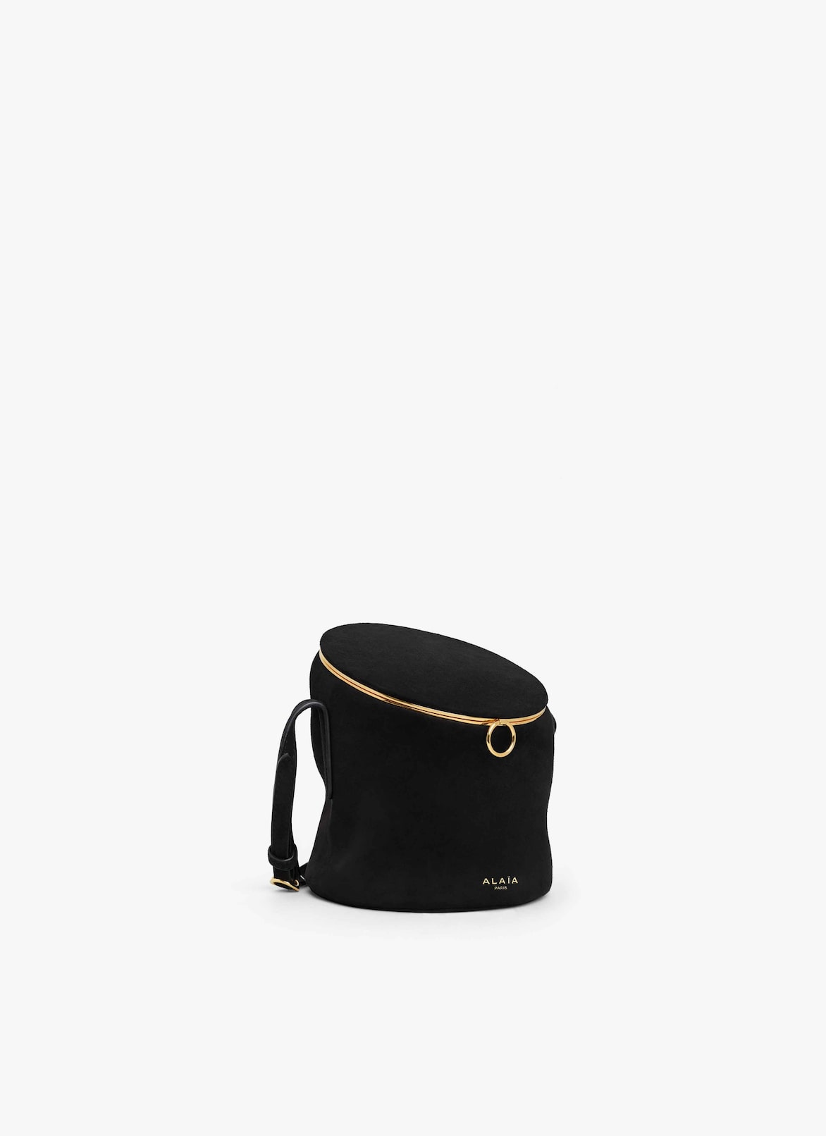 LA CANETTE SMALL BAG IN SUEDE GOATSKIN ALAÏA BLACK LA CANETTE SMALL BAG IN SUEDE GOATSKIN